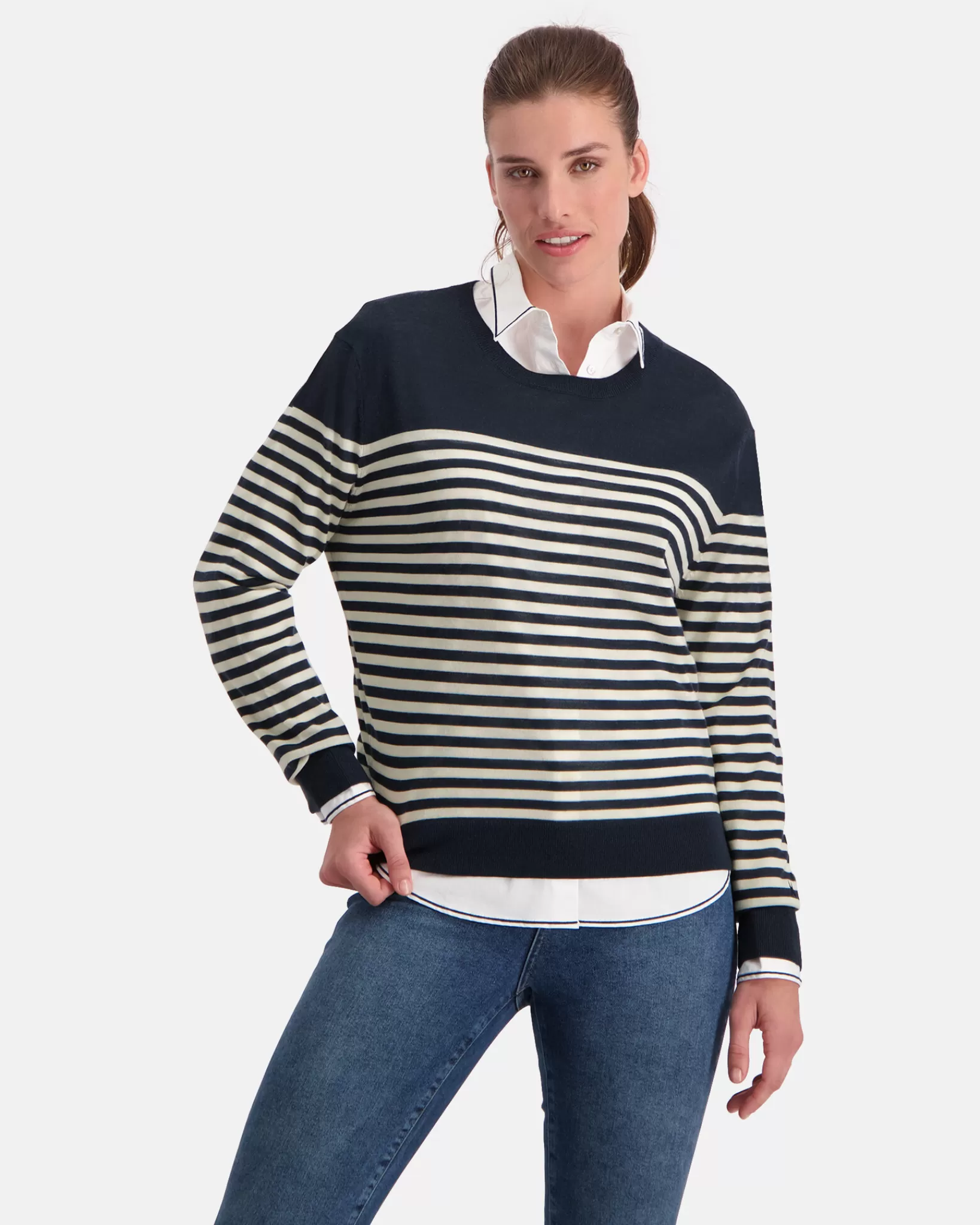 Truien En Sweaters^GAASTRA Luxueuze 100% Merino Smerlada Gestreepte Blouse